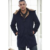 Dewberry PLT8399 SUEDE LOOK MEN'S COAT-NAVY BLUE-2 | shoptok.hr