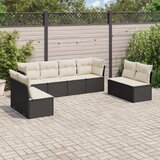  8-dijelni set vrtnih sofa od poliratana s jastucima crni Crna 62 x 62 x 69 cm | shoptok.hr