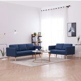  The Living Store Sedežna garnitura 2-delna blago modra - Zofa, (21445975) | Shoptok.si