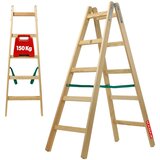 KADAX Lesena slikarska lestev, 2x5 prečk, stabilna, dvostranska, 150 kg, (5000346734) | Shoptok.si