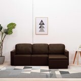 vidaXL Modularni trosjed na razvlačenje od umjetne kože smeđi | shoptok.hr