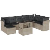 Maison Chic Seti vrtnega pohištva - Vrtna garnitura - Vrtni pohištvo set 9-delna z blazinami sv. siv poli ratan, (21797284) | Shoptok.si