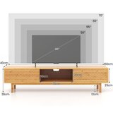  TV ormarić od bambusa, 2 klizna vrata (retro ormarić) | shoptok.hr