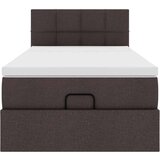 vidaXL Otomanski posteljni okvir z vzmetnico rjav 80x200 cm blago, (21611883) | Shoptok.si