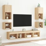  8-dijelni zidni TV elementi s LED svjetlima boja hrasta drveni | shoptok.hr