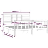  Za krevet od masivne borovine crni 200 x 200 cm | shoptok.hr