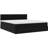 vidaXL Otomanski posteljni okvir z vzmetnico črn 180x200cm žamet | Shoptok.si