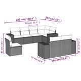  8-dijelni set vrtnih sofa od poliratana s jastucima crni Crna 83 x 62 x 69 cm | Shoptok.si