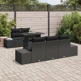  6-dijelni vrtni sofa set s jastučićima crni poli ratan | shoptok.hr