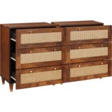 vidaXL Kredenca 2 pcs Rjava 60 x 33.5 x 75 cm Trden mangov les | Shoptok.si