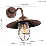 Eglo melgoa vanjska zidna/1, e27, čelik/bakar antik | shoptok.hr