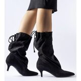 Gemre Black slip-on stiletto boots eco-suede Sulo | Eponuda.ba
