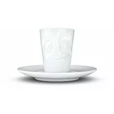 58products bijela "zainteresirana" porculanska šalica za espresso s tanjurićem, 80 ml