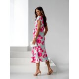Resti Women's midi dress with short sleeves, wrap neckline in spring flowers | Shoptok.si