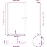  Noge za barski stol U-oblika 2 kom Bijele 60 x (100-101) cm Čelik | shoptok.hr