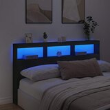 Ormarić za uzglavlje s LED svjetlima crni 180 x 17 x 102 cm | Eponuda.com