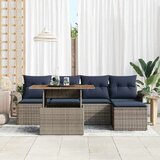  Vrtna sedežna garnitura z blazino 6 pcs siva in mornarsko modra, (5000135364) | Shoptok.si