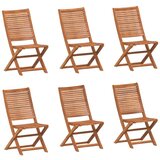  Sklopive vrtne stolice 6 kom 51x66x95 cm masivno drvo bagrema | shoptok.hr