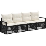 vidaXL Vrtna sedežna garnitura 4 pcs Črna poli ratan, (5000271405) | Shoptok.si