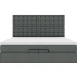 vidaXL Otomanski okvir kreveta s madracima tamnosivi 200x200cm tkanine | shoptok.hr
