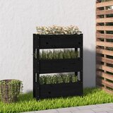 vidaXL visoka greda črna 77x25x104,5 cm trdna borovina Cene