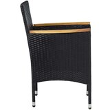  7-dijelni vrtni blagovaonski set od poliratana crni | shoptok.hr