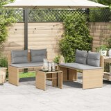  4-dijelni set vrtnih sofa s jastucima bež od poliratana | shoptok.hr