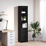 vidaXL Visoka omara črni hrast 37,5x35x180 cm inženirski les Cene