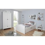 MID.YOU Raztegljiva Postelja Leni, Bor, Bela, Masivno | Shoptok.si