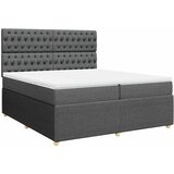  Krevet s oprugama i madracem tamnosivi 200 x 200 cm od tkanine | shoptok.hr
