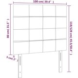  Posteljno vzglavje temno sivo 100x5x118/128 cm žamet, (20935907) | Shoptok.si