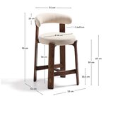 Kave Home Bež/u tamnoj prirodnoj boji barska stolica od čvrste jeseni (visine sjedala 65 cm) Granite – | shoptok.hr
