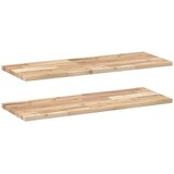 vidaXL Plutajuće police 2 kom 100x30x2 cm Neobrađeno puno drvo akacije - Prirodna 100 x 30 x 2 cm 2 1 | shoptok.hr