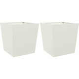 vidaXL Vrtne sadilice 2 kom bijele 50 x 50 x 50 cm čelične | shoptok.hr