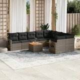 Maison Chic Seti vrtnega pohištva - Vrtna garnitura - Vrtni pohištvo set 10-delna z blazinami siv poli ratan, (21819034) | Shoptok.si