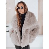 DStreet Damski krótki płaszcz futerko zimowy VALTENA szary | Shoptok.si