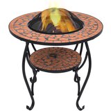 vidaXL Ognjišče z mizico terakota mozaik 68 cm keramika | Shoptok.si