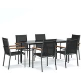  7-dijelni vrtni blagovaonski set crni od tekstilena i čelika | Eponuda.com