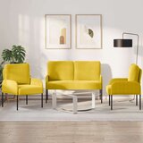 vidaXL Setovi sofa s jastukom 3 pcs Žuta 115 x 56 x 80 cm Šperploča - Žuta | shoptok.hr