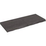 vidaXL Stenska polica temno siva 120x50x6 cm obdelana trdna hrastovina | Shoptok.si