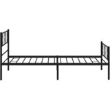  Metalni okvir kreveta uzglavlje i podnožje crni 107x203 cm | shoptok.hr