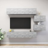The Living Store Komplet TV omaric 6-delni betonsko siva iverna plošča - Komplet TV Omaric, (21374116) Cene