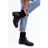 Boto Women's Flat Heel Boots with Clasp Black Cillolis | ePonuda.com