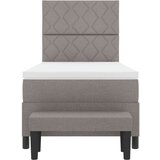 vidaXL Postelja s Škatlastim Dnom z Vzmetnico & Klopjo Taupe 90x190 cm Tkanina, (22083147) | Shoptok.si