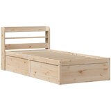 Maison Chic Posteljni okvir - Enojna postelja - Postelja za odrasle z vzglavjem 90x200 cm trdna borovina, (21693674) Cene