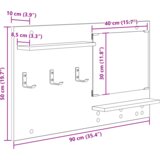 vidaXL Vješalica za kapute na zidu Sivi hrast sonoma 90 x 10 x 50 cm | shoptok.hr