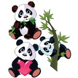 Ambiance Komplet 3 stenskih nalepk Panda Cene