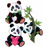 Ambiance Komplet 3 stenskih nalepk Panda