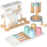 Kinder Home Drveni set za jelo 33 dijela, za 4 osobe, Montessori Cijene