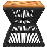  Stolić sa žičanom bazom crni 38x38x38 cm masivno drvo bagrema | Eponuda.com